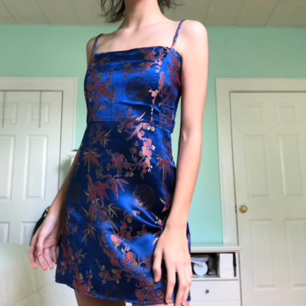 Satin Jacquard Mini Dress